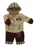 zweiteiliger Schneeoverall mit Kapuze Beige-Braun Art.Nr.:1014BB